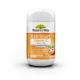 Nature's Way Kids Smart Vitamin C + Zinc + D3 Sugar Free Orange Flavour 75 Chewable Tablets