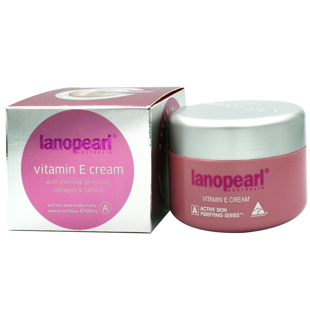 LANOPEARL Vitamin E Cream with Evening Primrose, Collagen & Lanolin (LA07) 100g