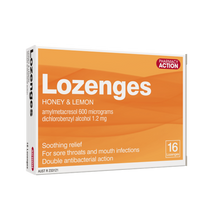 Load image into Gallery viewer, Pharmacy Action Lozenges Honey &amp; Lemon 16 Lozenges
