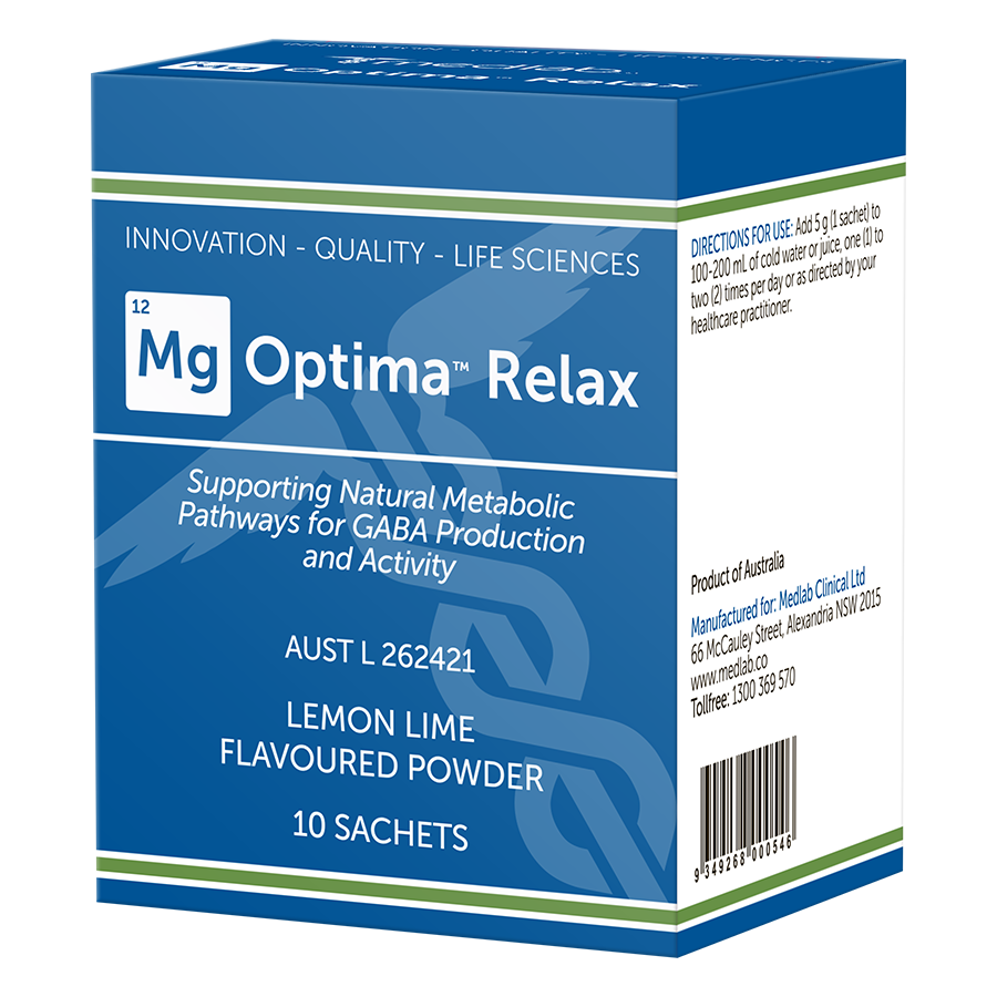 Medlab Mg Optima Relax Lemon Lime Flavoured Powder 5g x 10 Sachets