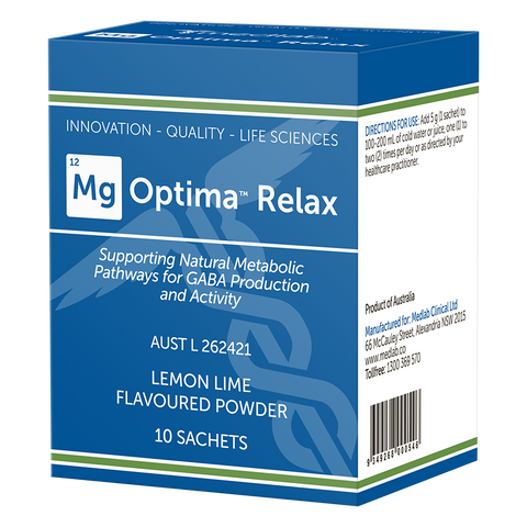 Medlab Mg Optima Relax Lemon Lime Flavoured Powder 5g x 10 Sachets