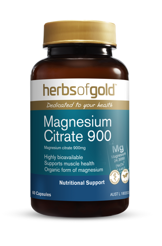 Herbs of Gold Magnesium Citrate 900 60 Vegetarian Capsules