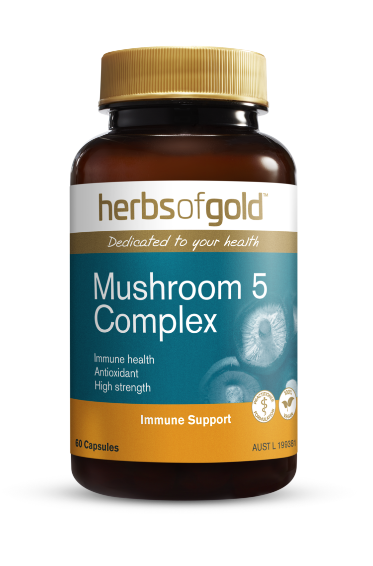 Herbs of Gold Mushroom 5 Complex 60 Vegetarian Capsules