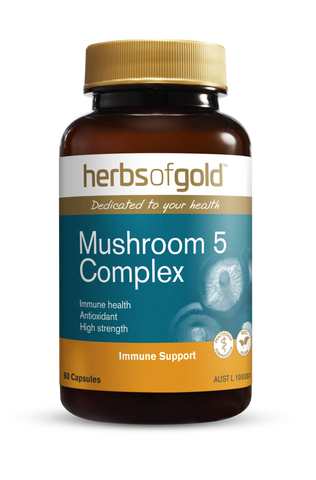 Herbs of Gold Mushroom 5 Complex 60 Vegetarian Capsules