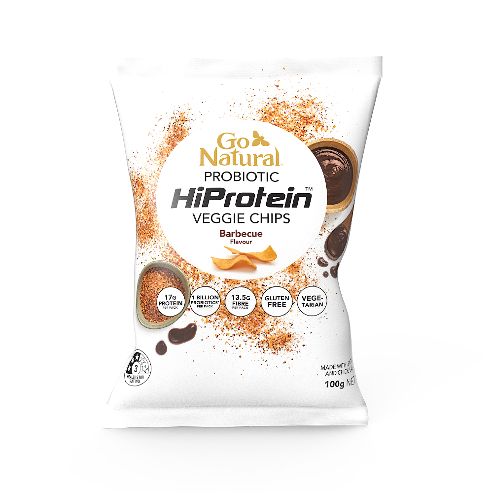 Go Natural PROBIOTIC HiPROTEIN CHIPS - BARBECUE FLAVOUR 100g