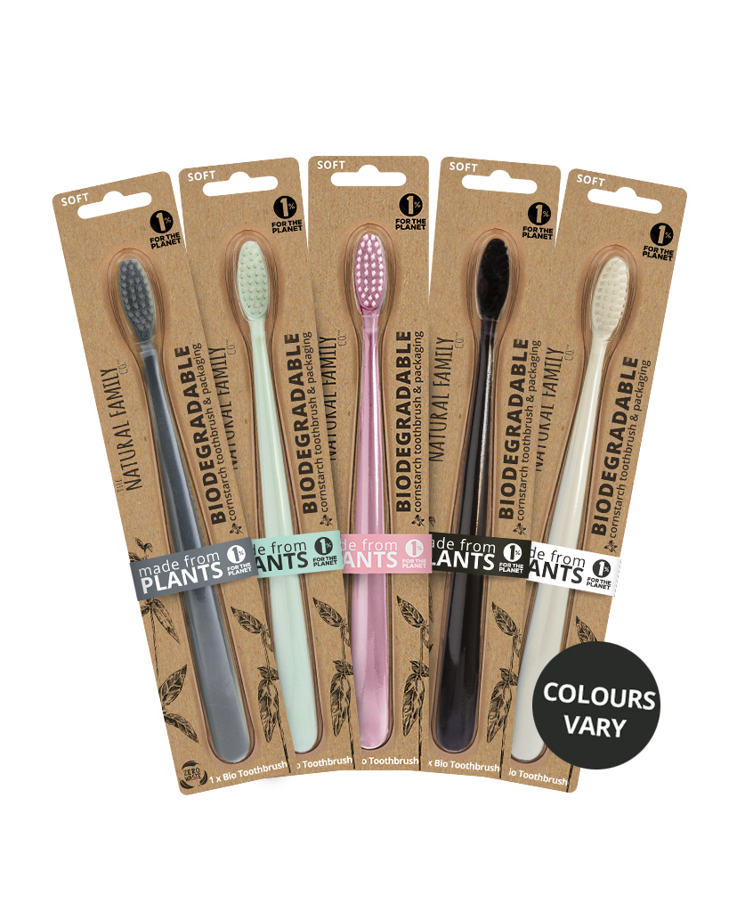 The Natural Family Co Bio Toothbrush Single - Pastel (Assorted)