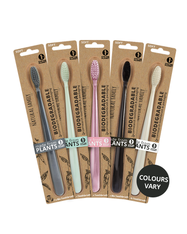 The Natural Family Co Bio Toothbrush Single - Pastel (Assorted)
