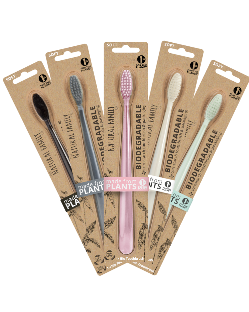 The Natural Family Co Bio Toothbrush Single - Pastel (Assorted)