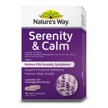 Load image into Gallery viewer, Nature&#39;s Way Serenity &amp; Calm 30 Hard Capsules (expiry 8/24)