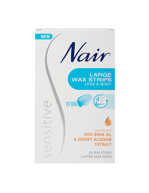 Nair Sensitive Legs & Body Large Wax Strips 20 WAX STRIPS