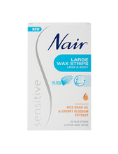 Load image into Gallery viewer, Nair Sensitive Legs &amp; Body Large Wax Strips 20 WAX STRIPS