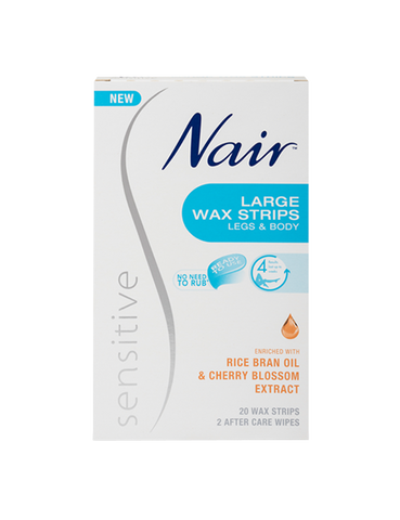 Nair Sensitive Legs & Body Large Wax Strips 20 WAX STRIPS