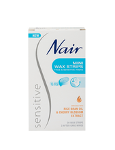 Load image into Gallery viewer, Nair Sensitive Face &amp; Sensitive Areas Mini Wax Strips 20 WAX STRIPS