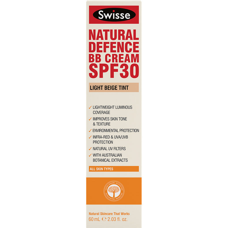 SWISSE Natural Defence BB Cream SPF30 Light Beige 60mL