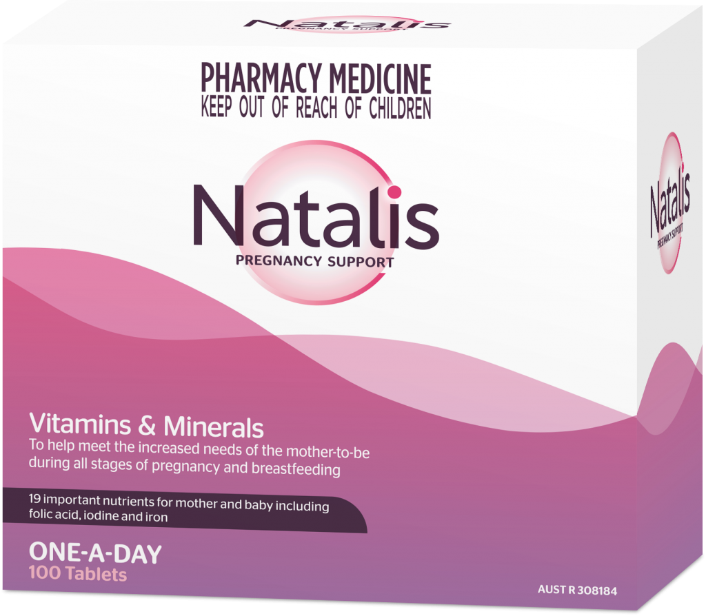 Natalis Pregnancy Support Vitamins and Minerals One-A-Day 100 Tablets (Limit ONE per Order)