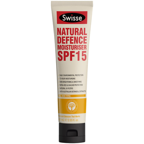 Swisse Natural Defence Moisturiser SPF15+ 60mL