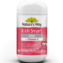 Load image into Gallery viewer, Nature&#39;s Way Kids Smart Iron + Vitamin C Chewable 50 Tablets