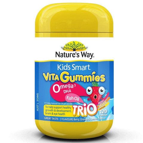 Nature's Way Kids Smart Vita Gummies Omega 3 DHA Trio 120 Pastilles