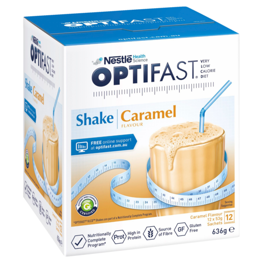 OPTIFAST VLCD Shake Caramel - 12 Pack 53g Sachets