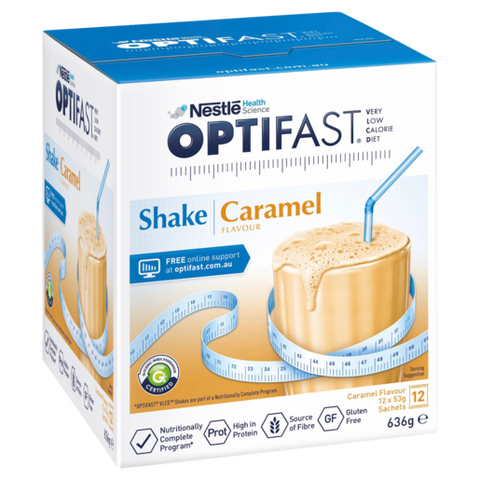 OPTIFAST VLCD Shake Caramel - 12 Pack 53g Sachets