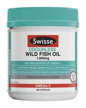 Load image into Gallery viewer, SWISSE Ultiboost Odourless Wild Fish Oil 1000mg 200 Capsules