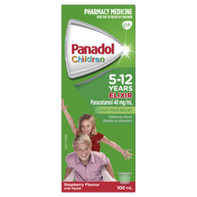 Load image into Gallery viewer, Panadol Children’s 5-12 Years Elixir Oral Liquid RASPBERRY FLAVOUR 100ML (LIMIT OF ONE per ORDER)