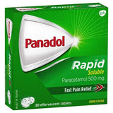 Panadol Rapid Soluble Paracetamol Pain Relief Tablets 500mg 20