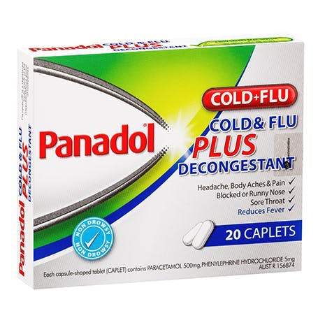 Panadol Cold & Flu Plus Decongestant 20 Pack