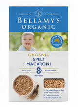 Load image into Gallery viewer, Bellamy&#39;s Organic Baby Spelt Macaroni 8+ Months 200g