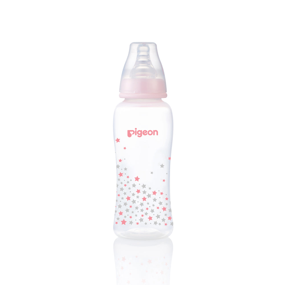 Pigeon Flexible Bottle CLEAR PP 250mL Pink Star