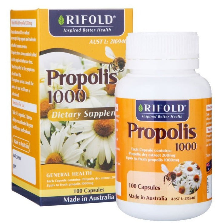 Rifold Propolis Capsule 1000mg 100 Capsules