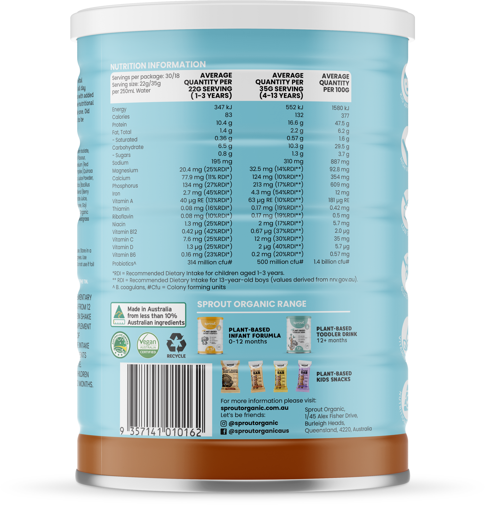 Sprout Organic Junior Plant Protein Shake 660g