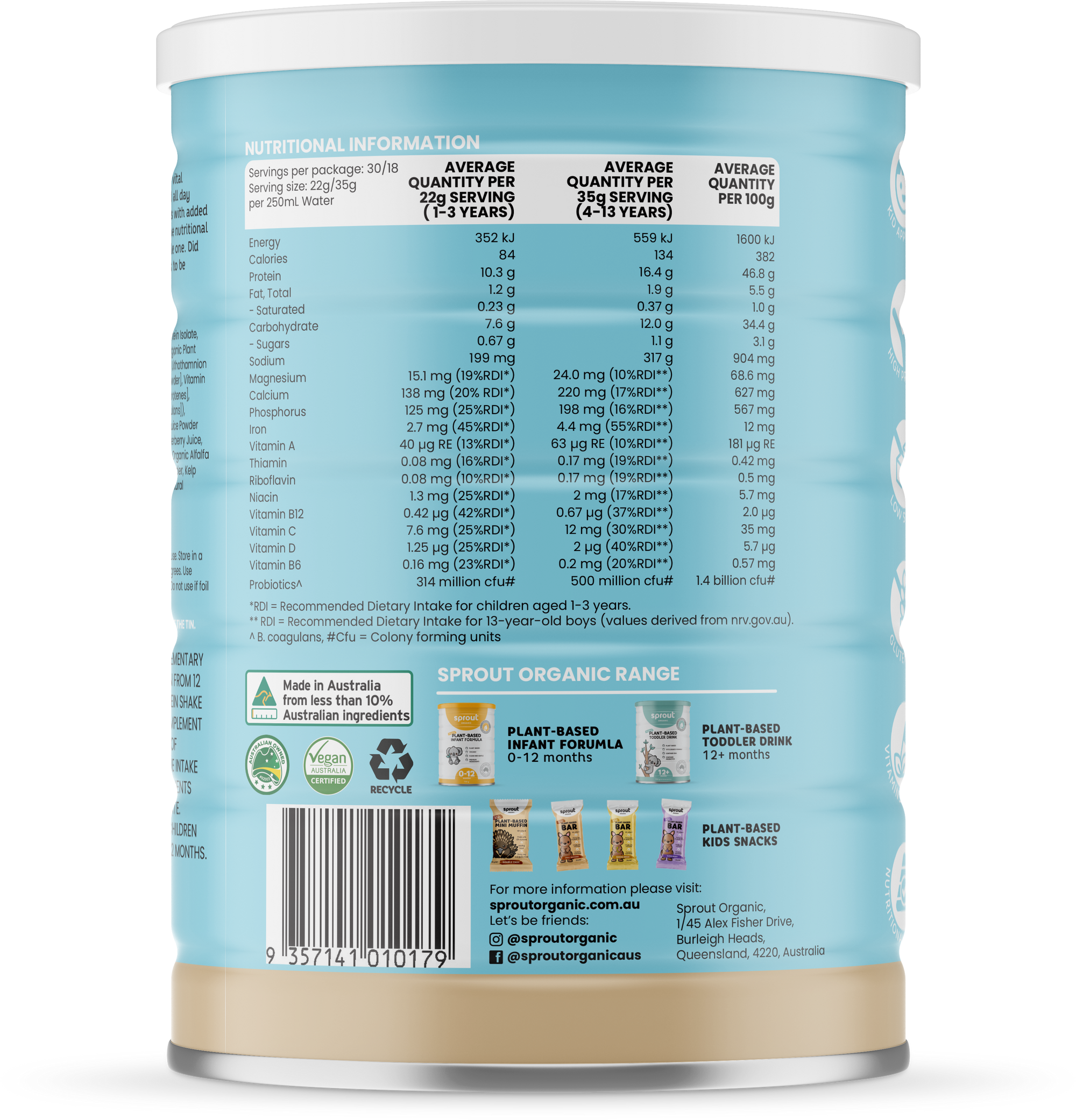 Sprout Organic Junior Plant Protein Shake 660g