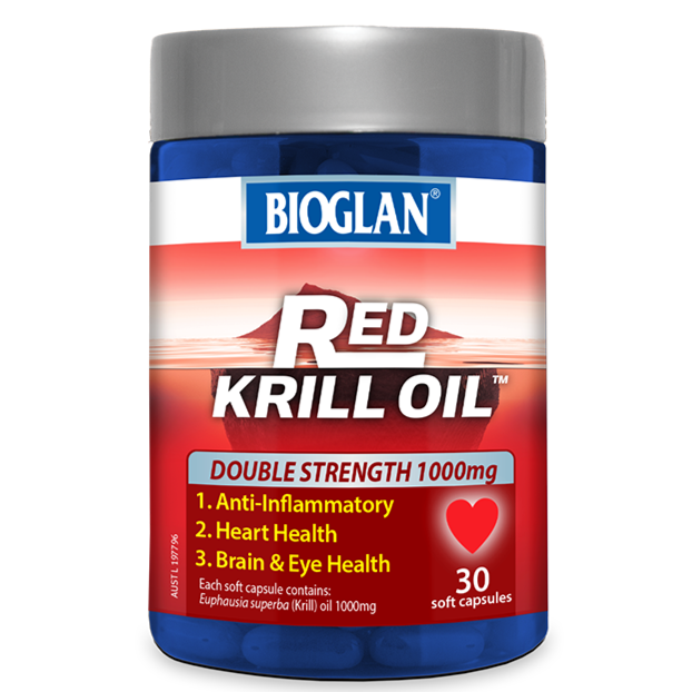 Bioglan Red Krill Oil Double Strength 1000mg 30 Soft Capsules