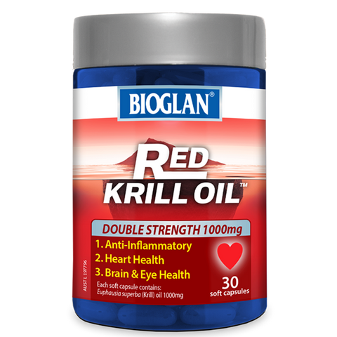 Bioglan Red Krill Oil Double Strength 1000mg 30 Soft Capsules