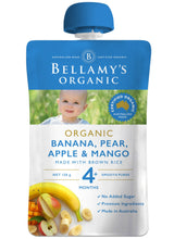 Load image into Gallery viewer, Bellamy’s Organic Banana, Pear, Apple &amp; Mango 4+ Months 120g