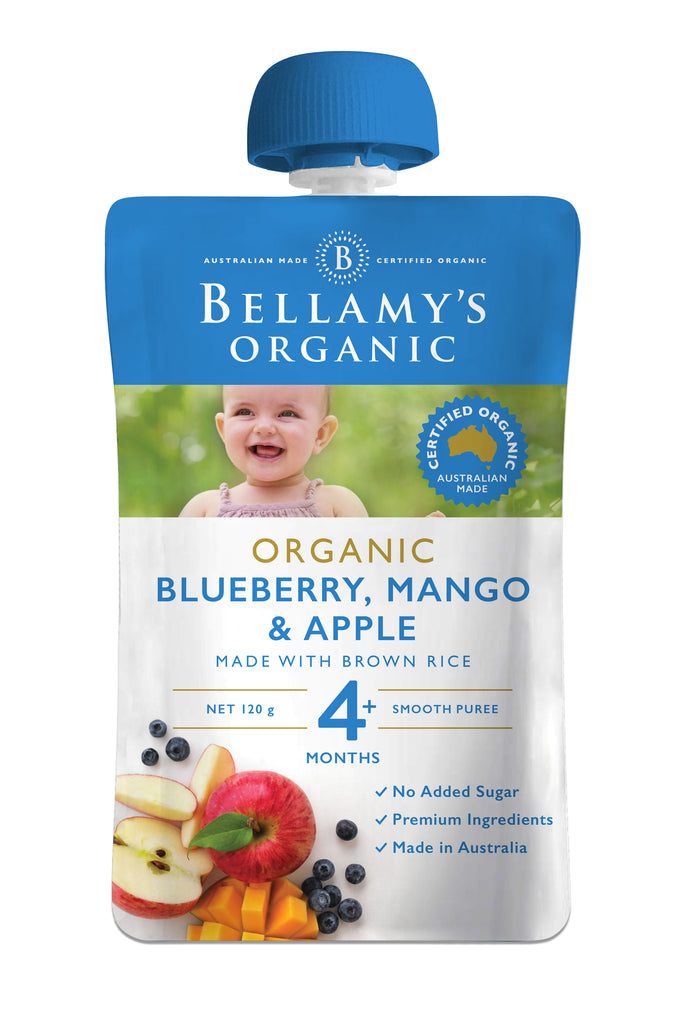 Bellamy's Organic Blueberry, Mango & Apple 4+ Months 120g