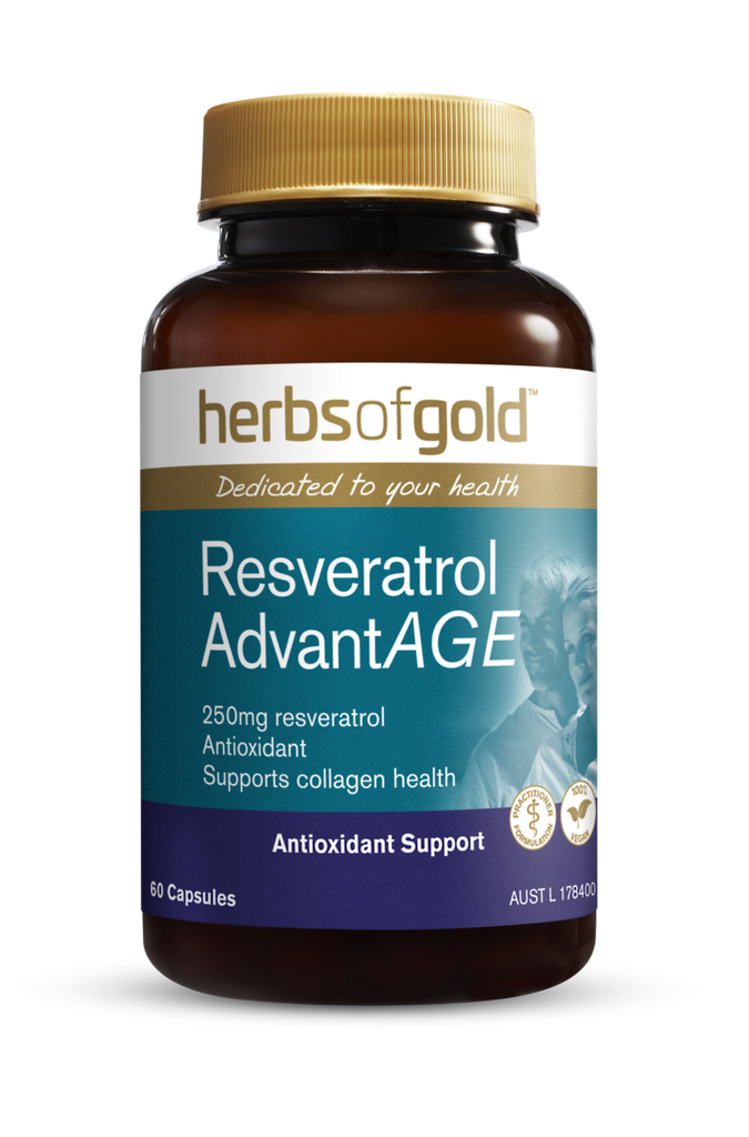 Herbs of Gold Resveratrol AdvantAGE 60 Vegetarian Capsules
