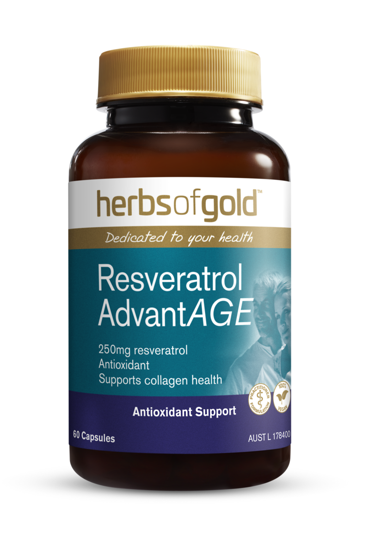 Herbs of Gold Resveratrol AdvantAGE 60 Vegetarian Capsules