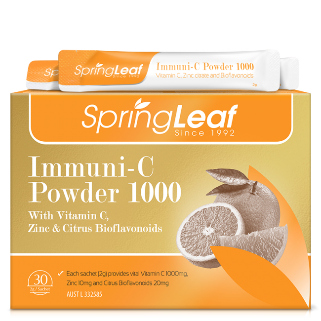 Springleaf Immuni-C Powder 1000 with Zinc & Citrus Bioflavonoids 2g x 30 Sachets