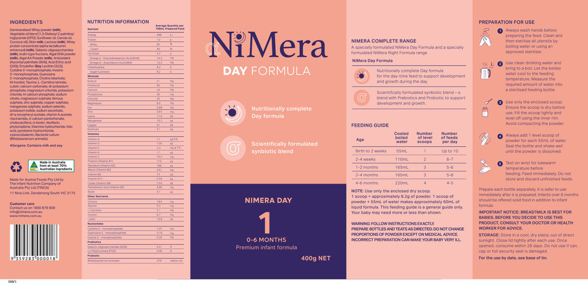 NiMera Stage 1 Premium Infant Formula 400g