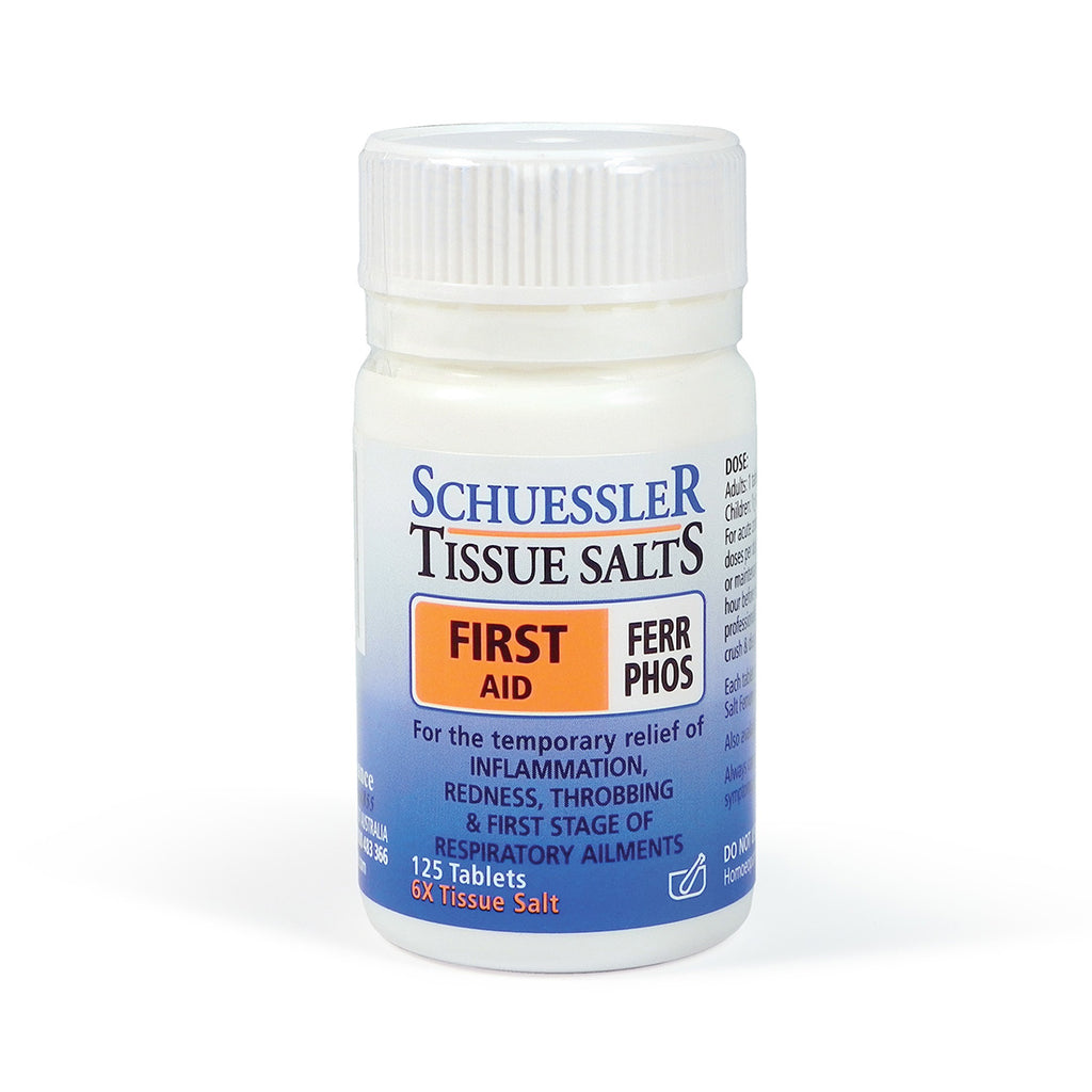 Martin & Pleasance Schuessler Tissue Salts Ferr Phos First Aid 125 Tablets - Ferr Phos 6X