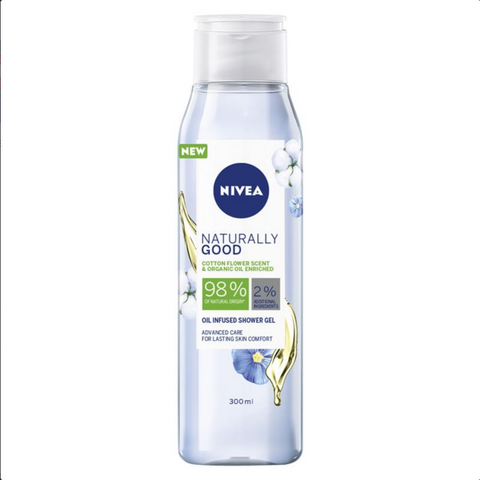 Nivea Naturally Good Cotton Flower & Organic Oil Infused Shower Gel 300mL