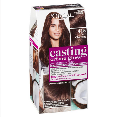 L'Oreal Paris Casting Creme Gloss Semi-Permanent Hair Colour - 415 Iced Chocolate (Ammonia Free)