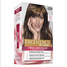 Load image into Gallery viewer, L&#39;Oreal Excellence Creme 6.1 Light Ash Brown Hair Colour