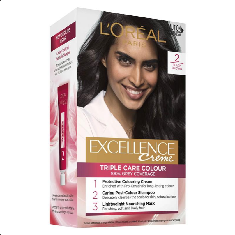 L'Oreal Excellence Creme 2 Black Brown Hair Colour