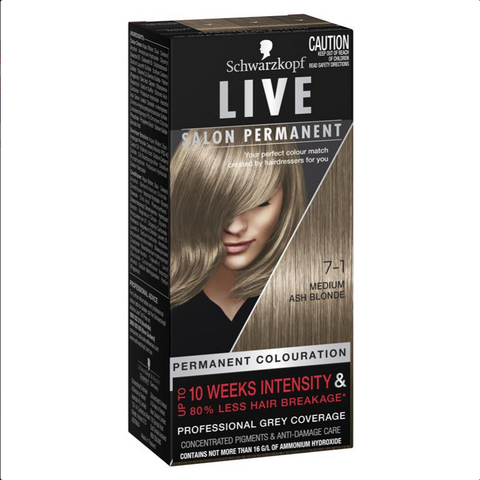 Schwarzkopf Live Salon Permanent 7.1 Medium Ash Blonde