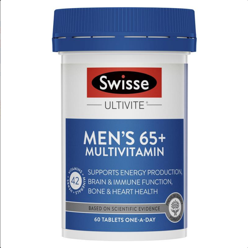 SWISSE Men's Ultivite 65+ Multivitamin 60 Tablets