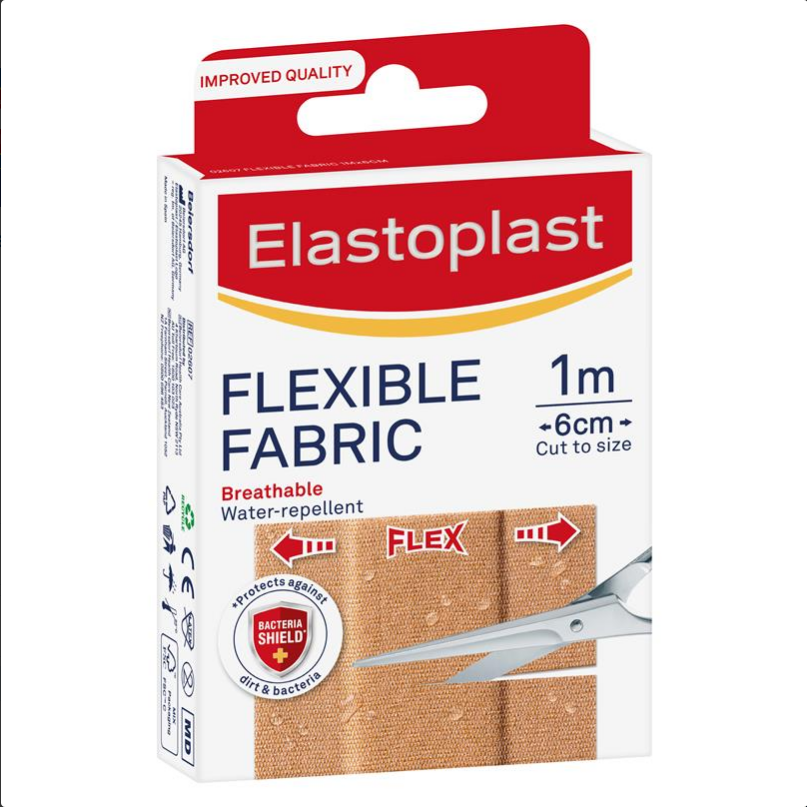 Elastoplast Flexible Fabric Dressing Cut to Size Length 6cm x 1m 10 Pack