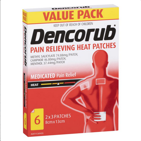 Dencorub Pain Relieving Heat Patches Value 6 Pack